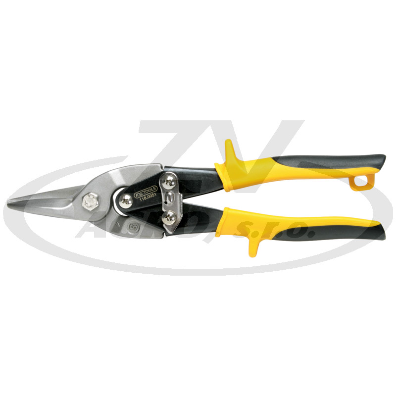 KS Tools Pákové nůžky na plech, rovný střih, 250 mm rovné ostří